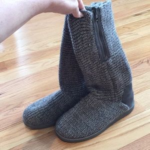 10 inch tall gray sweater boots!